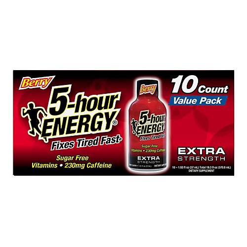 5-hour ENERGY Extra Strength Berry 10 pk - Shop Sports & Energy Drinks at  H-E-B