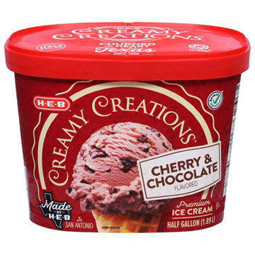 H-E-B Creamy Creations Cherry & Chocolate Ice Cream
