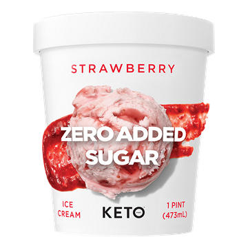 Keto Pint Zero Added Sugar Strawberry Ice Cream