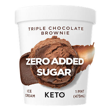 Keto Pint Zero Added Sugar Triple Chocolate Brownie Ice Cream