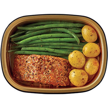 Meal Simple by H-E-B Steakhouse-Seasoned Salmon, Green Beans & Potatoes
