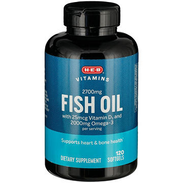 H-E-B Vitamins 2700 mg Fish Oil Lemon Capsule Softgels