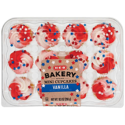H-E-B Bakery Patriotic Mini Vanilla Cupcakes