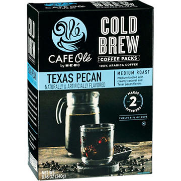 CAFE Olé by H-E-B Cold Brew Coffee Packs - Texas Pecan