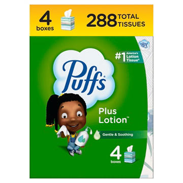 Puffs Plus Lotion Facial Tissues 4 pk