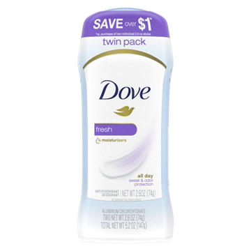 Dove Invisible Solid Antiperspirant Deodorant - Fresh, 2.6 oz