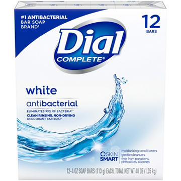 Dial Antibacterial Refresh & Renew Bar Soap - White