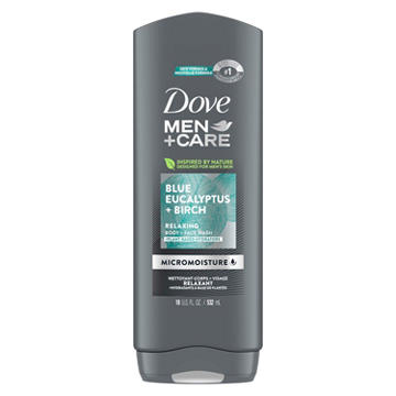 Dove Men+Care Care Relaxing Body + Face Wash - Blue Eucalyptus + Birch