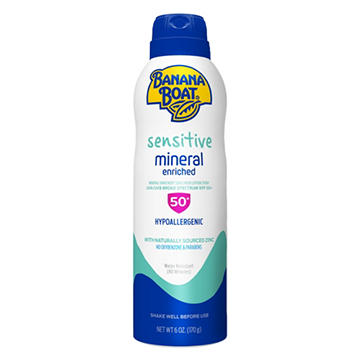 Banana Boat Sensitive Mineral Enriched Sunscreen Spray - SPF 50+