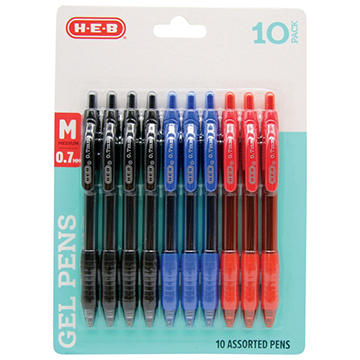 H-E-B 0.7mm Retractable Gel Pens - Assorted Ink
