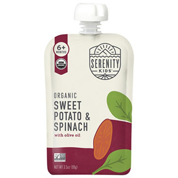 Serenity Kids Organic Pouch - Sweet Potato & Spinach with Olive Oil