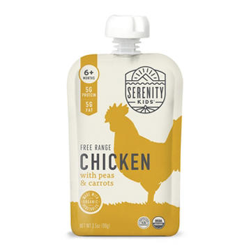 Serenity Kids Organic Pouch - Free Range Chicken Peas & Carrots