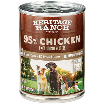 Heritage Ranch by H-E-B Grain-Free Canned Wet Dog Food - 95% Chicken