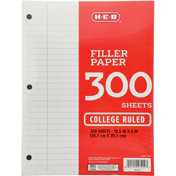 H-E-B College Ruled Filler Paper
