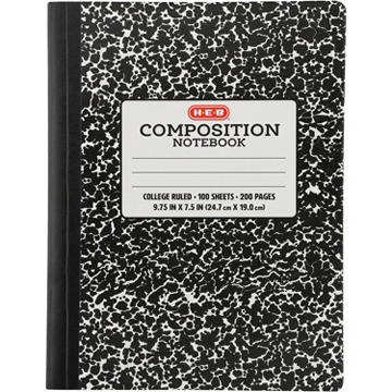 H-E-B College Ruled Composition Notebook - Black