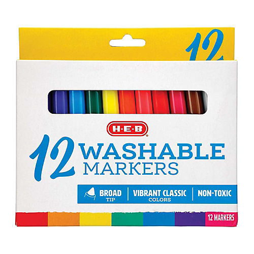 H-E-B Broad Tip Washable Markers – Assorted Colors - Shop Markers
