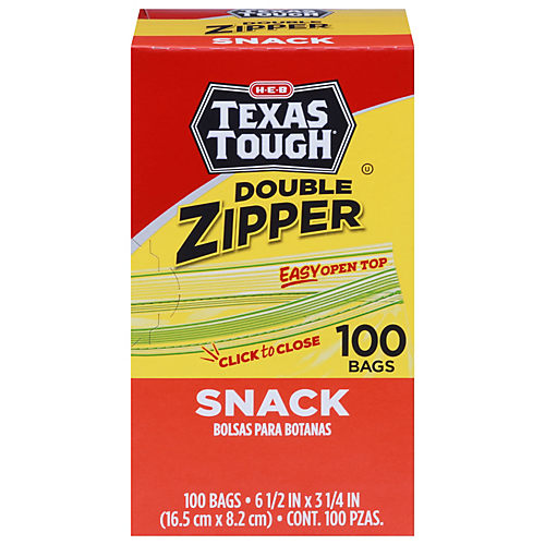 H-E-B Texas Tough Double Zipper Snack Bags