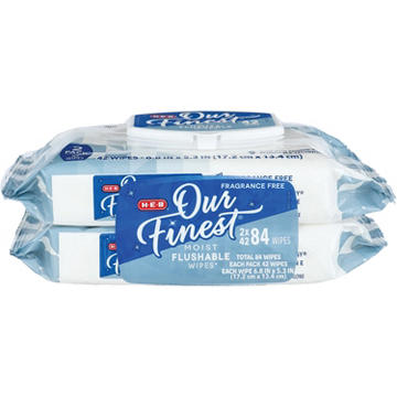 H-E-B Our Finest Moist Flushable Wipes 2 pk - Fragrance Free