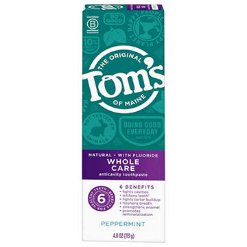 Tom's of Maine Whole Care Anticavity Toothpaste - Peppermint