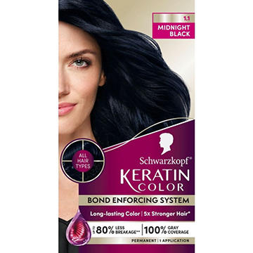 Schwarzkopf Keratin Color Permanent Hair Color - 1.1 Midnight Black