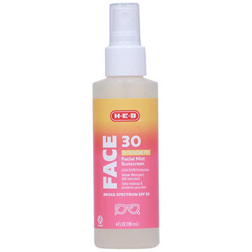 H-E-B Oxybenzone Free Facial Mist Sunscreen – SPF 30