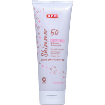 H-E-B Shimmer Oxybenzone Free Sunscreen Lotion – SPF 50
