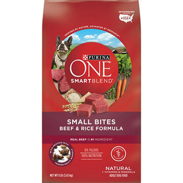 Purina ONE Small Bites  High Protein Dry Dog Food Natural Beef and Rice Formula