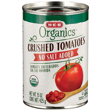 H-E-B Organics No Salt Added Crushed Tomatoes