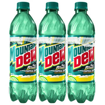 Mountain Dew Baja Blast Soda 16.9 oz Bottles