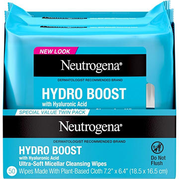 Neutrogena Hydro Boost Facial Cleansing Wipes - Twin Pack