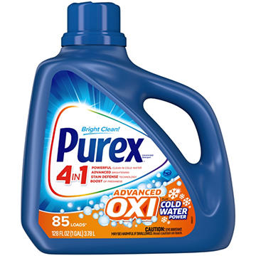 Purex 4 in 1 + OXI Concentrated HE Liquid Laundry Detergent, 85 Loads - Fresh Morning Burst