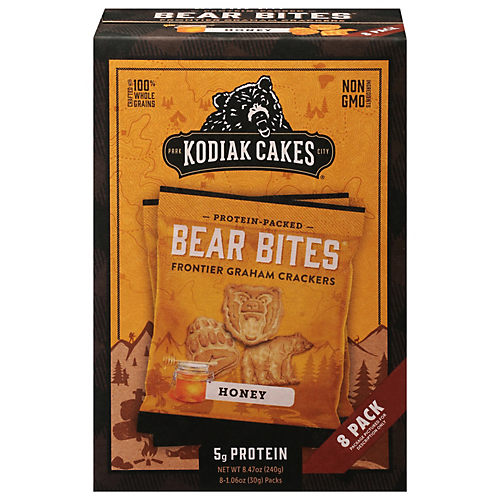 Kodiak Bear Bites 5g Protein Graham Crackers - Honey - Shop