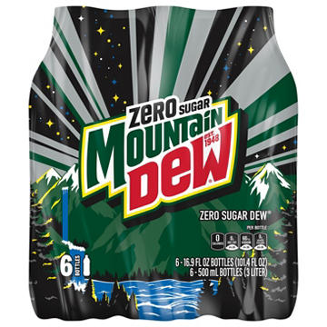 Mountain Dew Zero Sugar Soda 16.9 oz Bottles