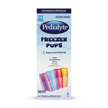 Pedialyte Electrolyte Solution Freezer Pops - Variety Pack - Grape, Blue Raspberry, Cherry, Orange