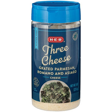 H-E-B Three Cheese Grated Parmesan, Romano & Asiago Cheese