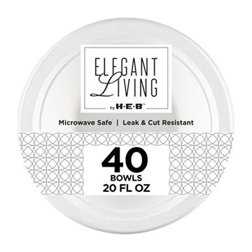 Elegant Living by H-E-B 20 oz Disposable Paper Bowls