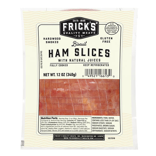 Frick's Fully Cooked Hardwood-Smoked Biscuit Ham Slices