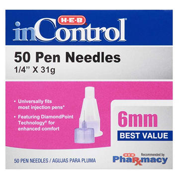 H-E-B InControl Pen Needles - 6mm