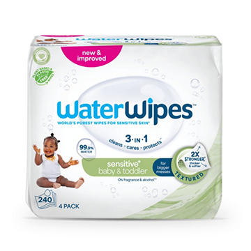 WaterWipes Sensitive+ Baby & Toddler Wipes, 99.9% Water - Unscented 