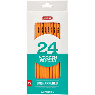 H-E-B Unsharpened #2 Classic Wood Pencils