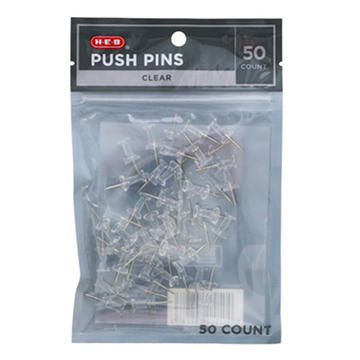 H-E-B Push Pins - Clear