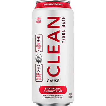CLEAN Cause Zero Calorie Cherry Lime Organic Sparkling Yerba Mate