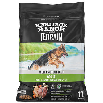 Heritage Ranch by H-E-B Terrain High Protein Diet Adult Dry Dog Food - Chicken, Turkey & Duck