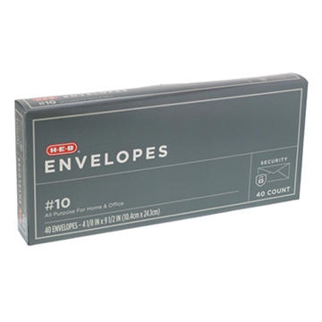 H-E-B #10 Security Envelopes