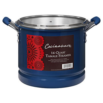 Cocinaware Blue Tamale Steamer with Glass Lid