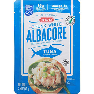 H-E-B Wild Caught Chunk White Albacore Tuna in Spring Water Pouch