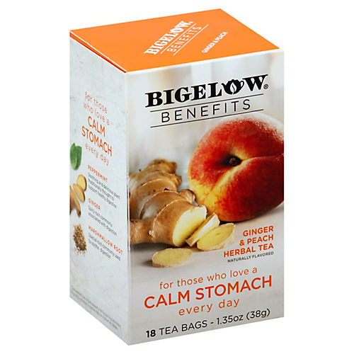 Benefits CALM STOMACH Ginger & Peach Herbal Tea– Bigelow