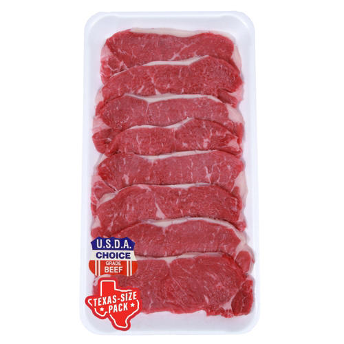 H-E-B Boneless Beef New York Strip Steaks, Thin Cut - USDA Choice - Texas-Size Pack