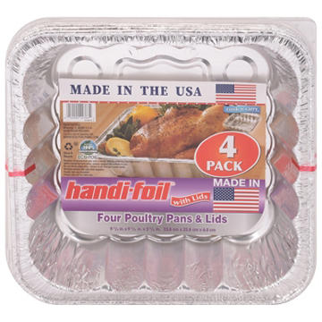 Handi-Foil Poultry Pans & Lids, 4 pk