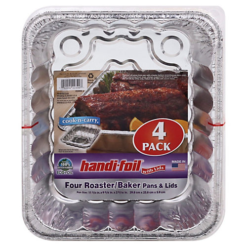 Handi-foil® Cook-n-Carry® Square Cake Pans and Lids - Silver/Blue